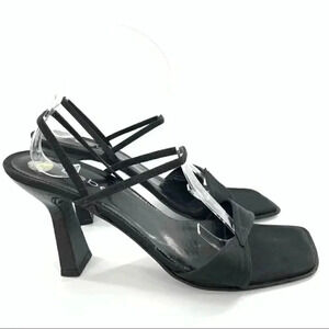 Bebe heels size 10 black stain square toe formal vintage Y2k minimalist party